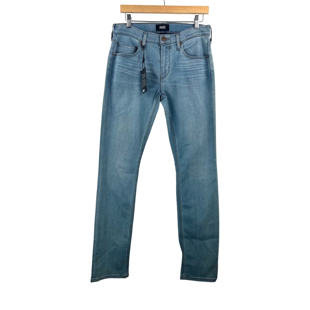 PAIGE Federal Slim Straight Jeans sz 30 Light Blue Transcend Denim dandy preppy